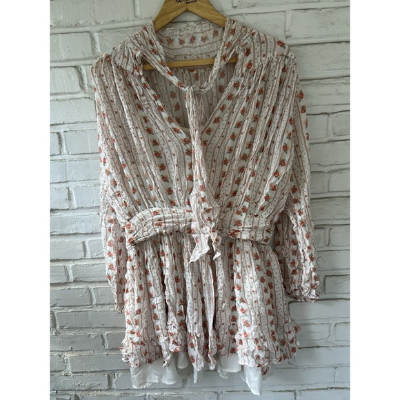 Anthropologie Let Me Be Mock Neck Sheer Floral Print‎ Mini Dress Size Medium - Picture 7 of 10